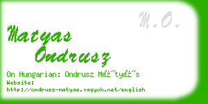 matyas ondrusz business card